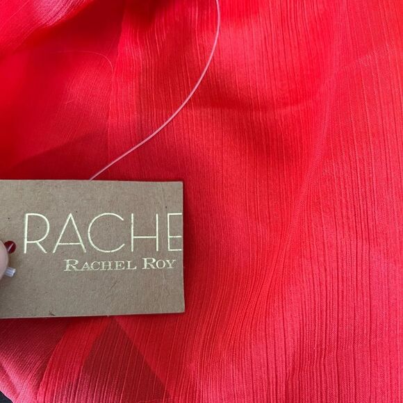Rachel Roy NWT Red Party Time Anytime Passion Lace Up V Neck Sleeveless Blouse L - Picture 11 of 13